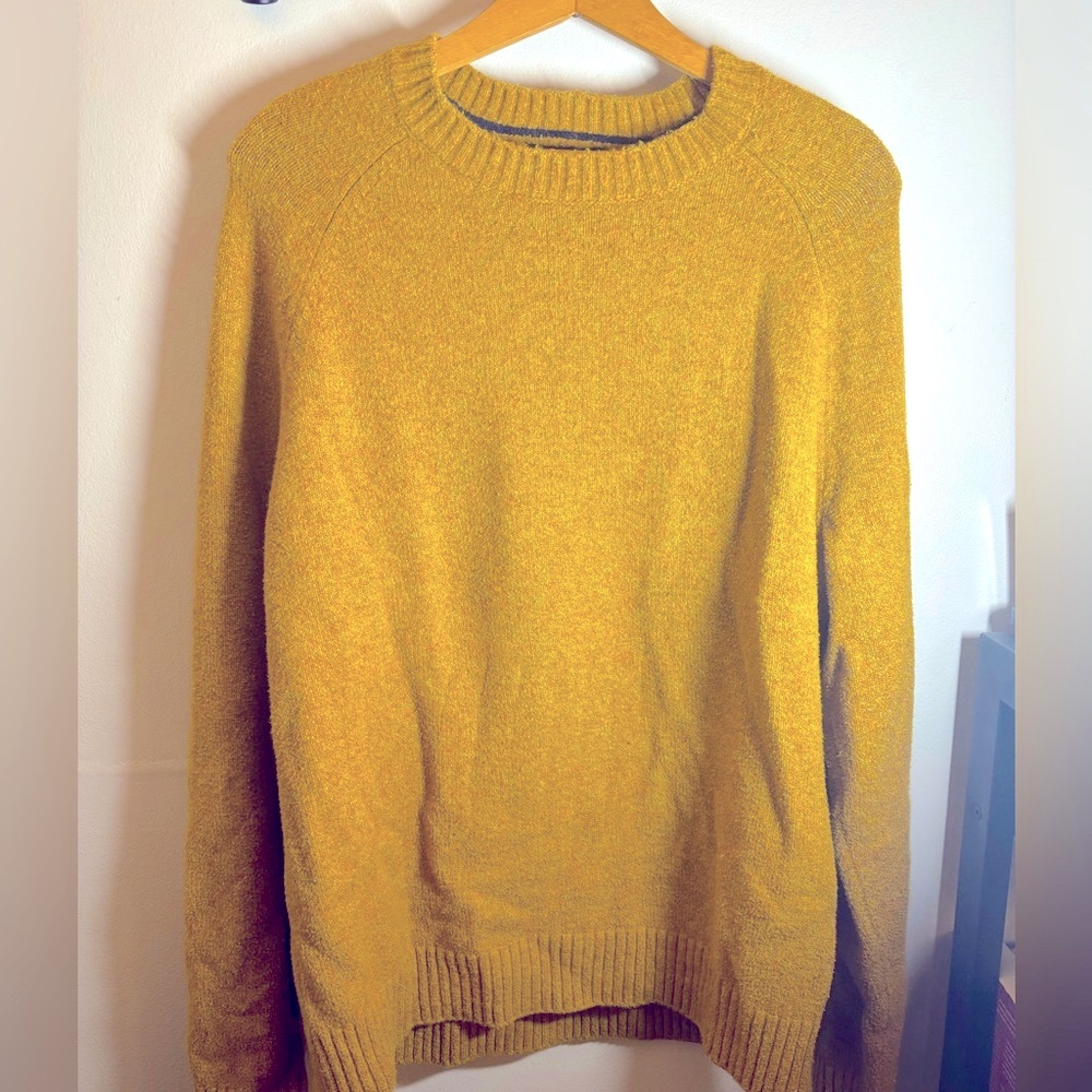 Cozy Mustard Sweater Raglan Sleeves